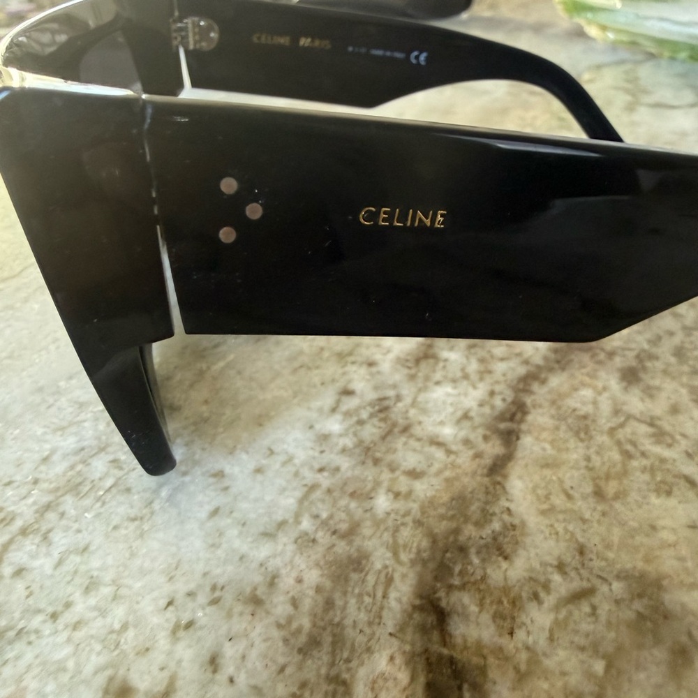 Celine Black Rectangular Sunglasses with Case